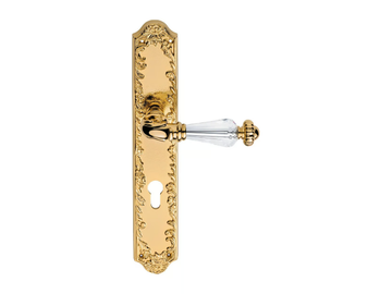NINFA CRYSTAL - Classic style brass door handle with Swarovski® Crystals on back plate by LINEA CALI' - view 2